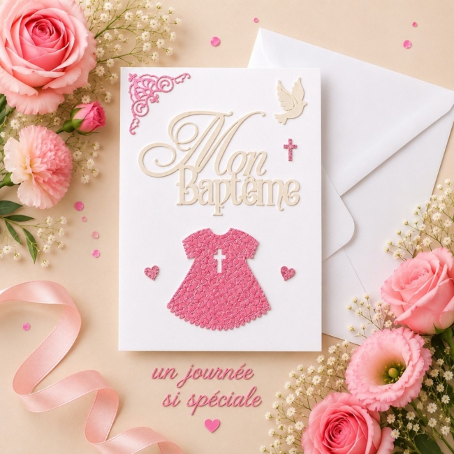 Carte de baptême fille
