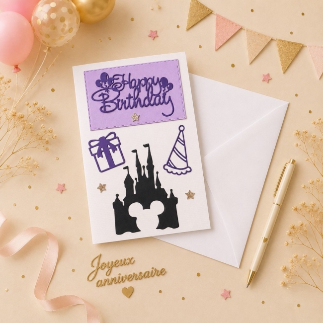 Carte de voeux anniversaire enfant - Château