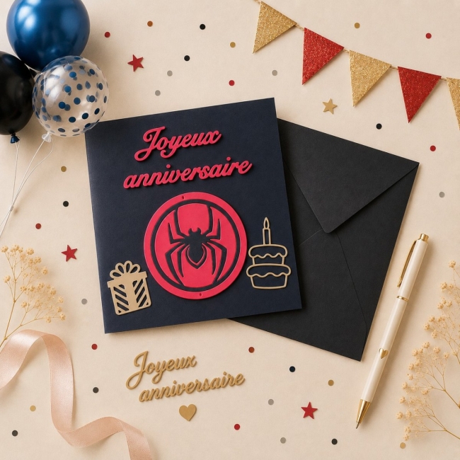 Carte de voeux anniversaire - Spider