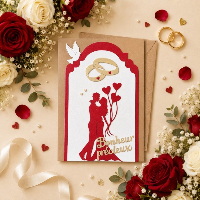 Carte voeux de mariage