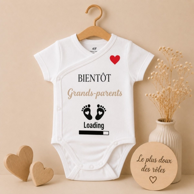 Body bébé "Bientôt grands-parents" + Carte