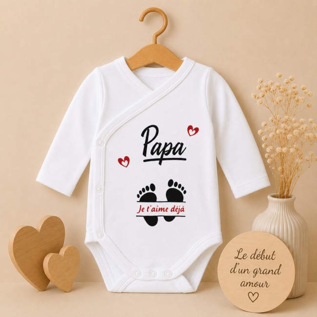 Body bébé "Papa je t'aime déjà" + carte