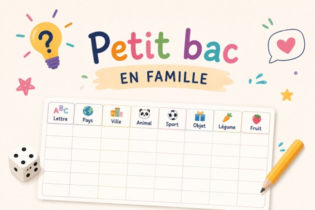 Jeu du Petit bac en famille 