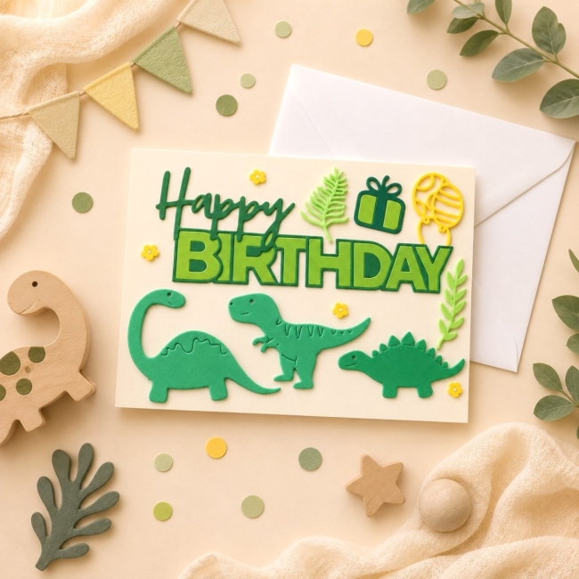 Carte anniversaire dinosaures