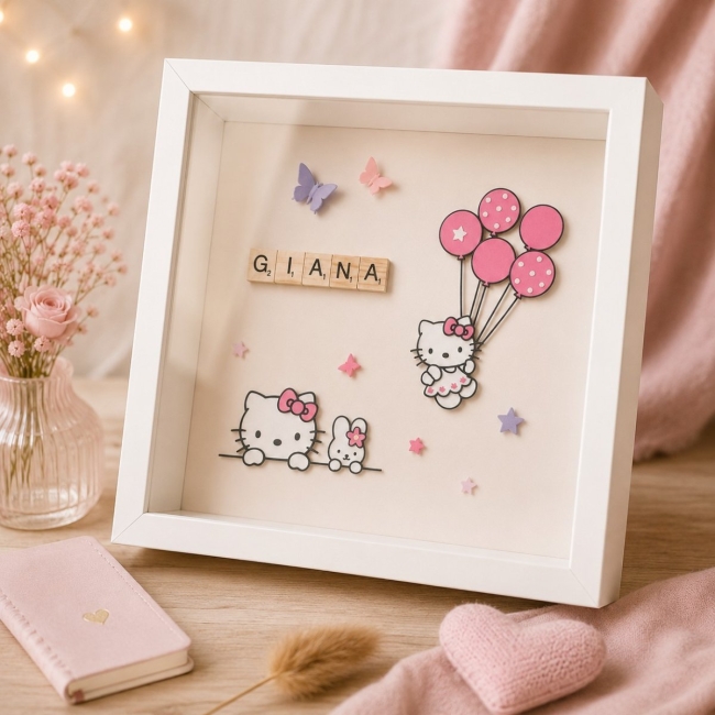Tableau Kitty avec prénom enfant
